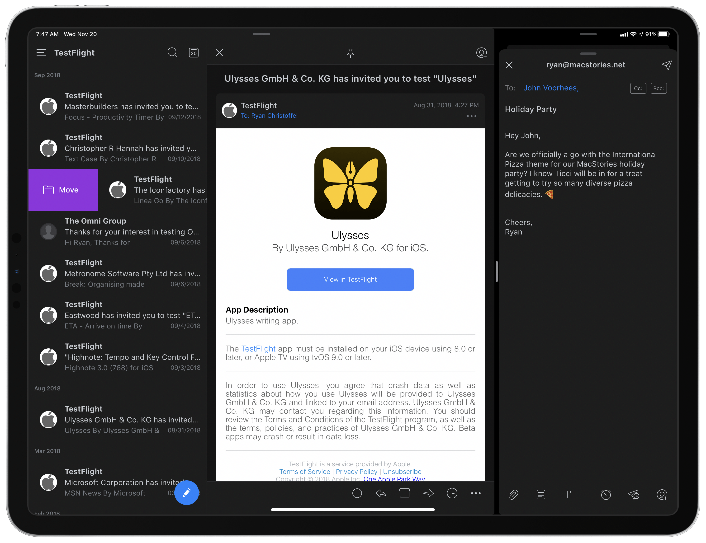 change the view of spark email for mac